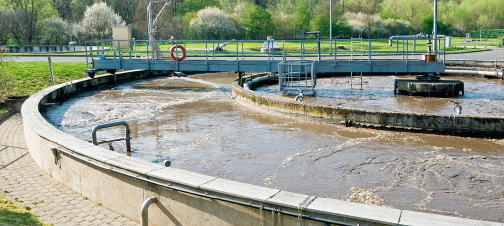 Photo of urine diversion system at water treatment plant